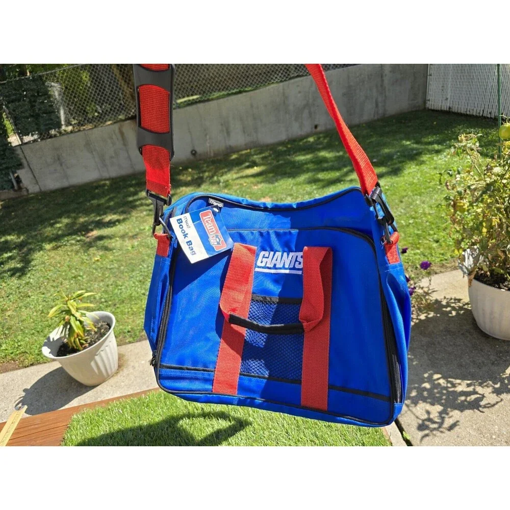 Vtg 1990s Mead NFL New York Giants Messenger Carry-on Gym Laptop Book Bag NWT